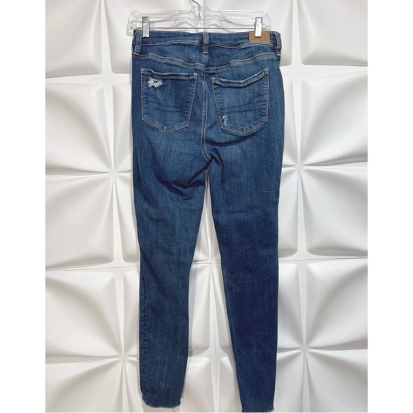 American Eagle Sz 8 Reg Super Hi-Rise Jegging Jeans Raw Hem N(e)xt Level Stretch - Picture 3 of 6